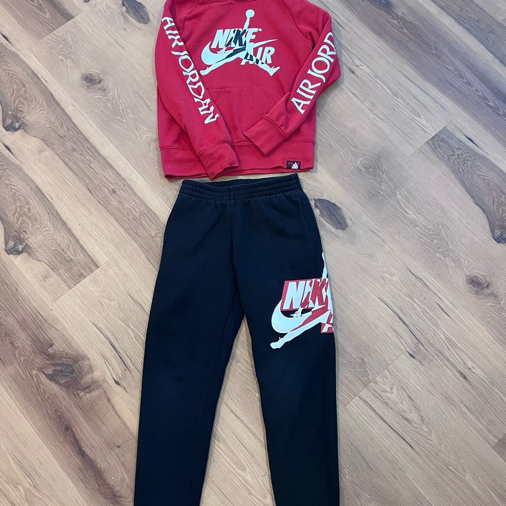 Nike Kids Red and Black Jogger Set